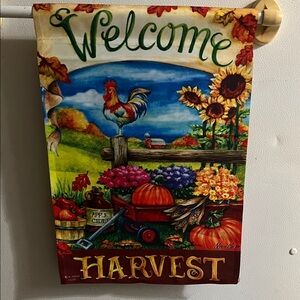 Colorful Harvest Welcome Flag